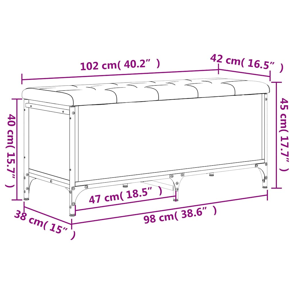 vidaXL Opbergbankje 82x42x45 cm bewerkt hout zwart