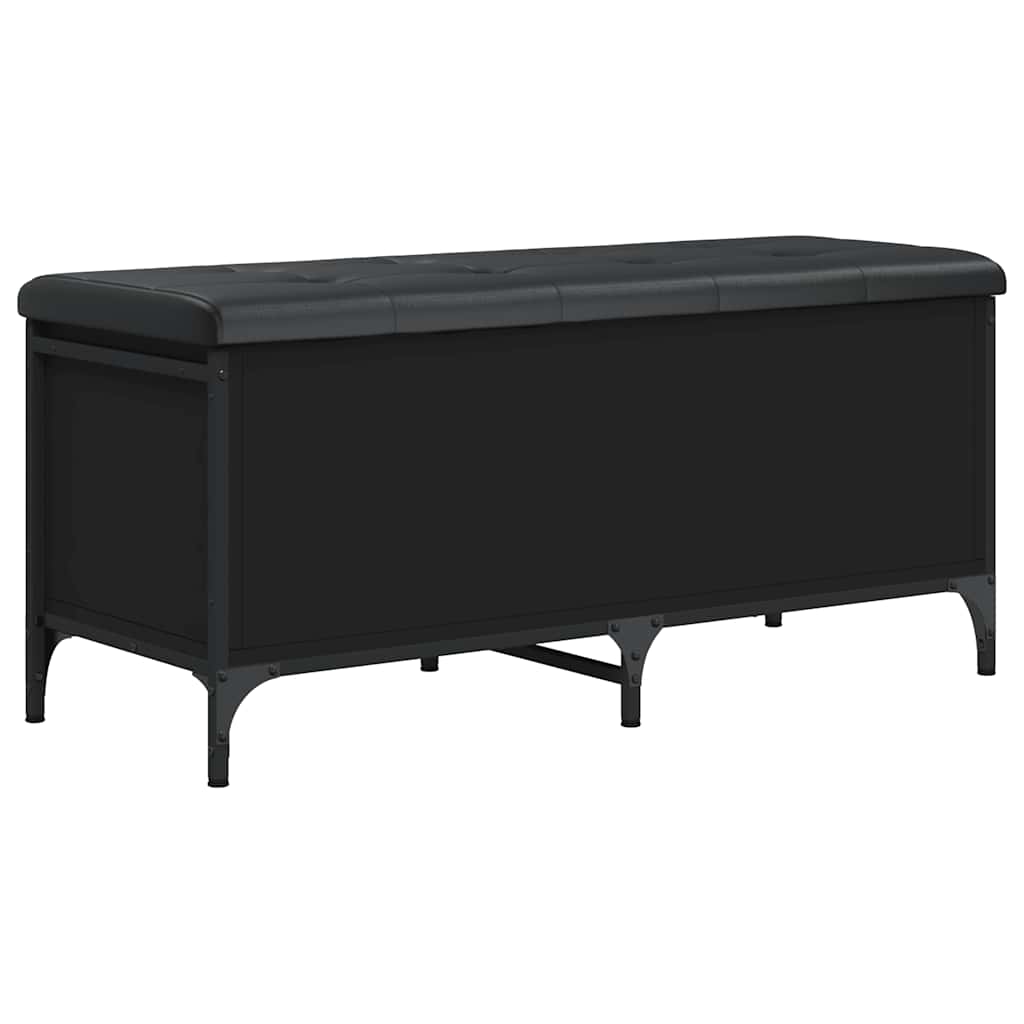 vidaXL Opbergbankje 82x42x45 cm bewerkt hout zwart