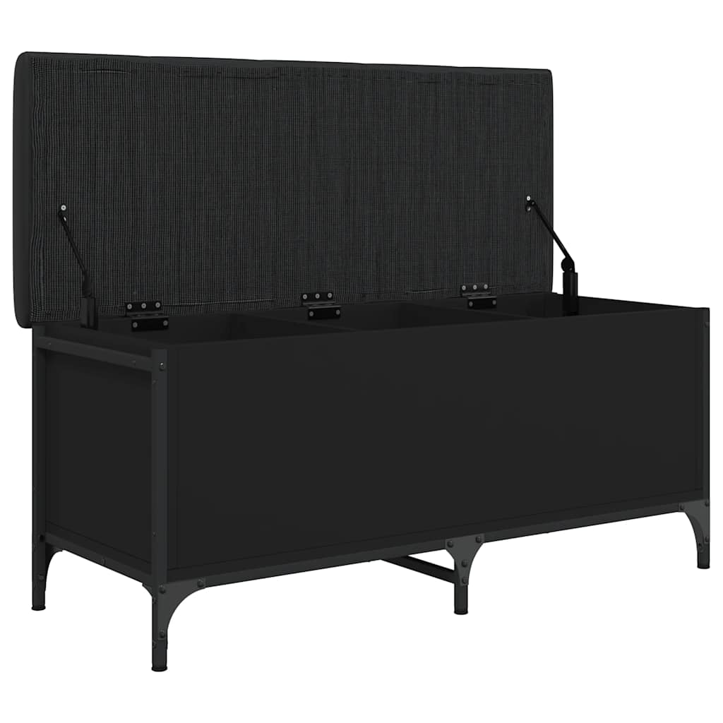 vidaXL Opbergbankje 82x42x45 cm bewerkt hout zwart