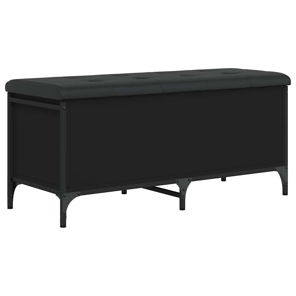vidaXL Opbergbankje 82x42x45 cm bewerkt hout zwart