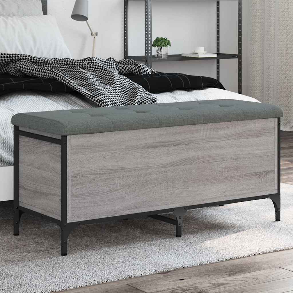 vidaXL Opbergbankje 82x42x45 cm bewerkt hout zwart