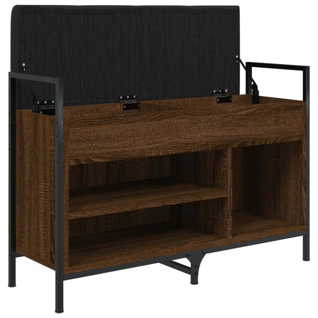 vidaXL Schoenenbankje 65,5x32x57,5 cm bewerkt hout zwart