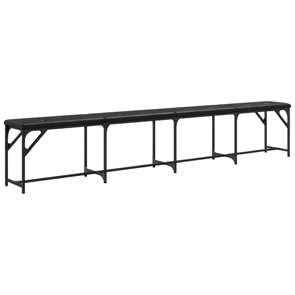 vidaXL Eetkamerbank 62x32x45 cm staal en stof lichtgrijs