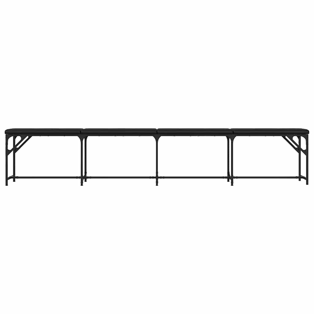 vidaXL Eetkamerbank 62x32x45 cm staal en stof lichtgrijs