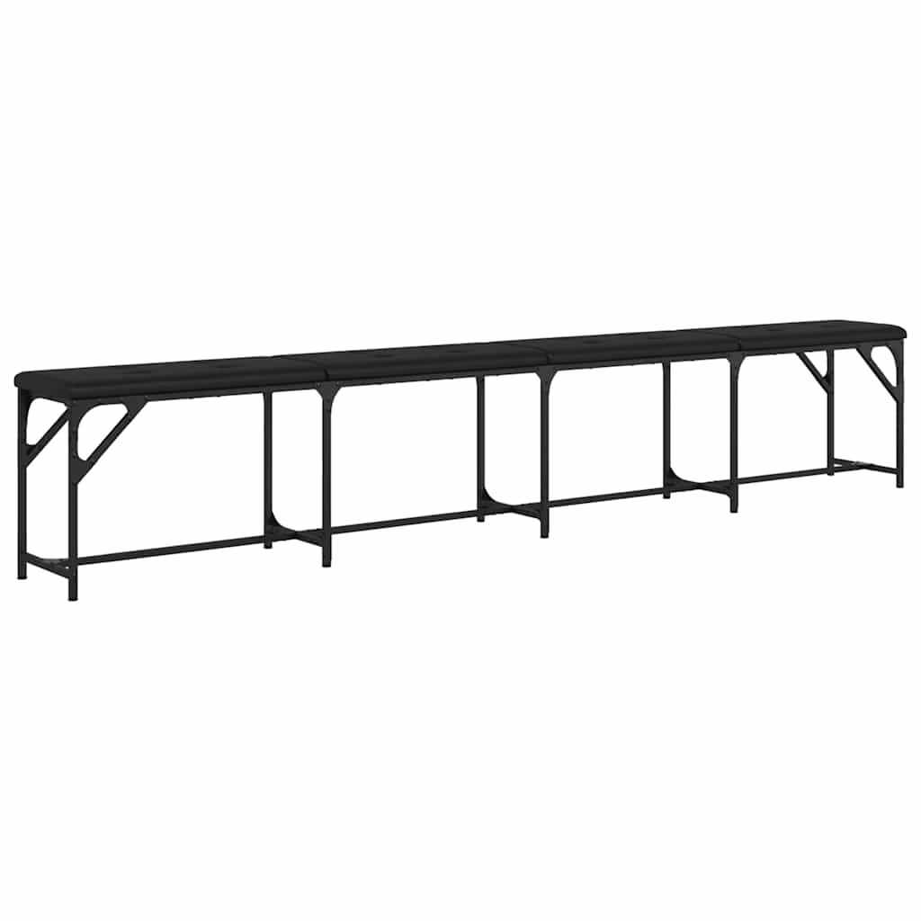 vidaXL Eetkamerbank 62x32x45 cm staal en stof lichtgrijs