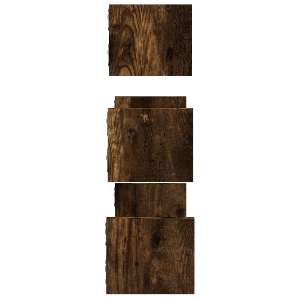 vidaXL 3-delige wandplankenset met stangen Sonoma eiken bewerkt hout