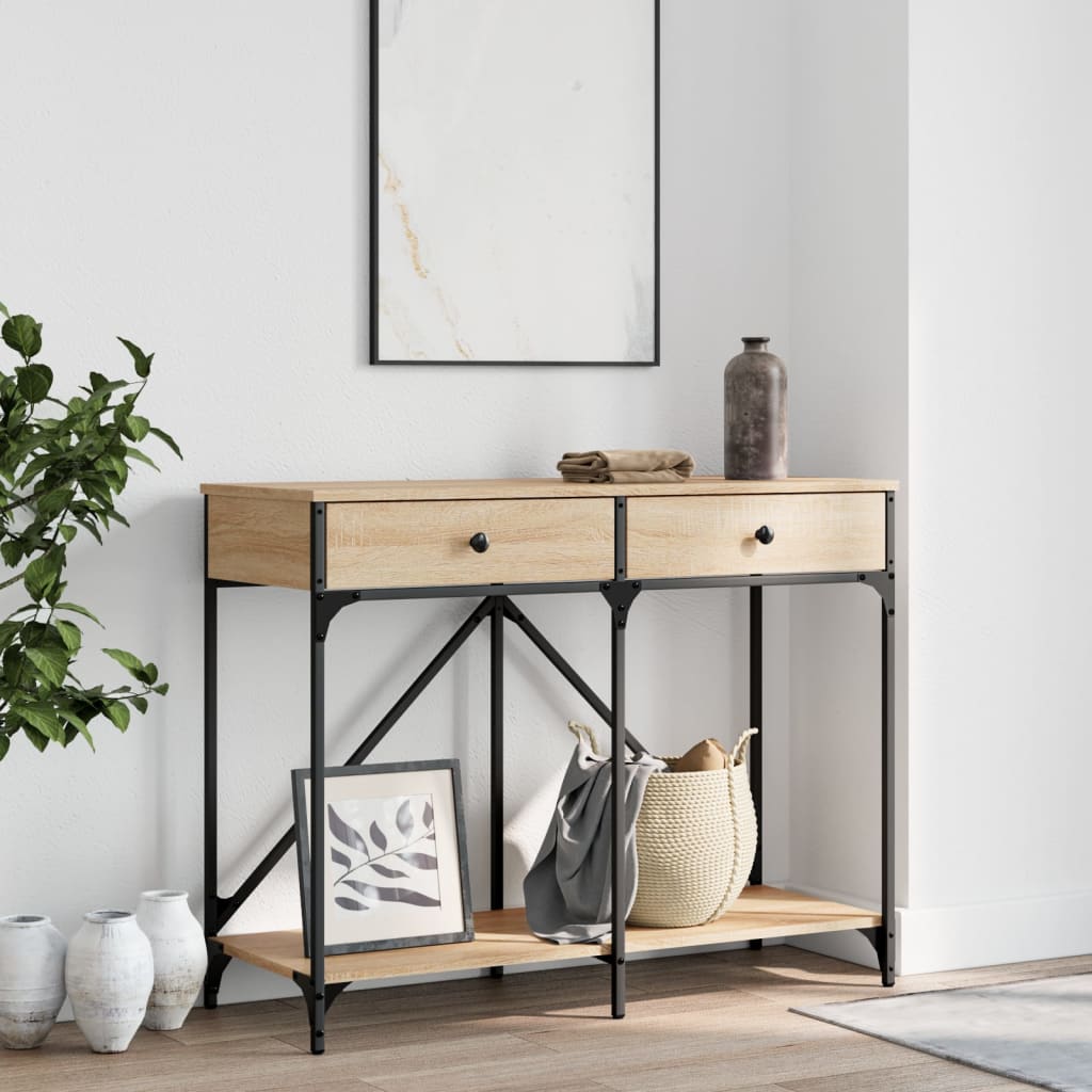 vidaXL Wandtafel 100x39x78,5 cm bewerkt hout zwart