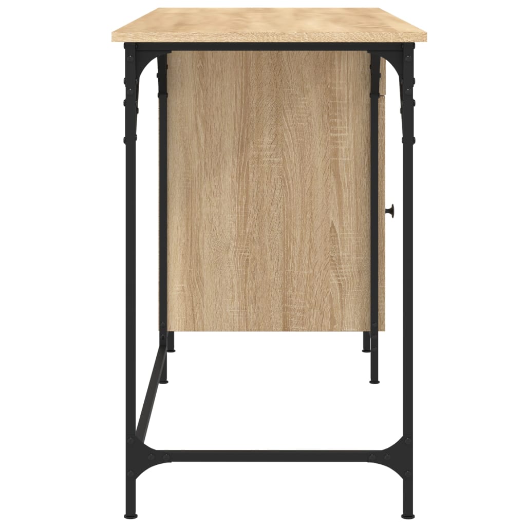 vidaXL Computerbureau 131x48x75 cm bewerkt hout zwart