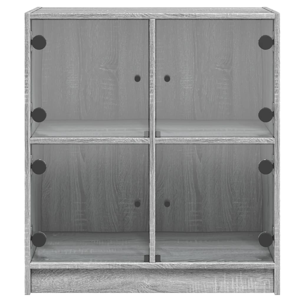 vidaXL Bijzetkast met glazen deuren 68x37x75,5 cm wit