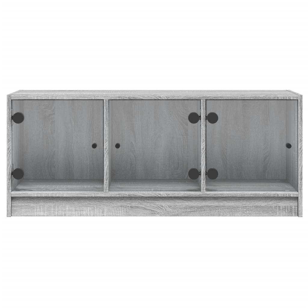 vidaXL Tv-meubel met glazen deuren 102x37x42 cm wit