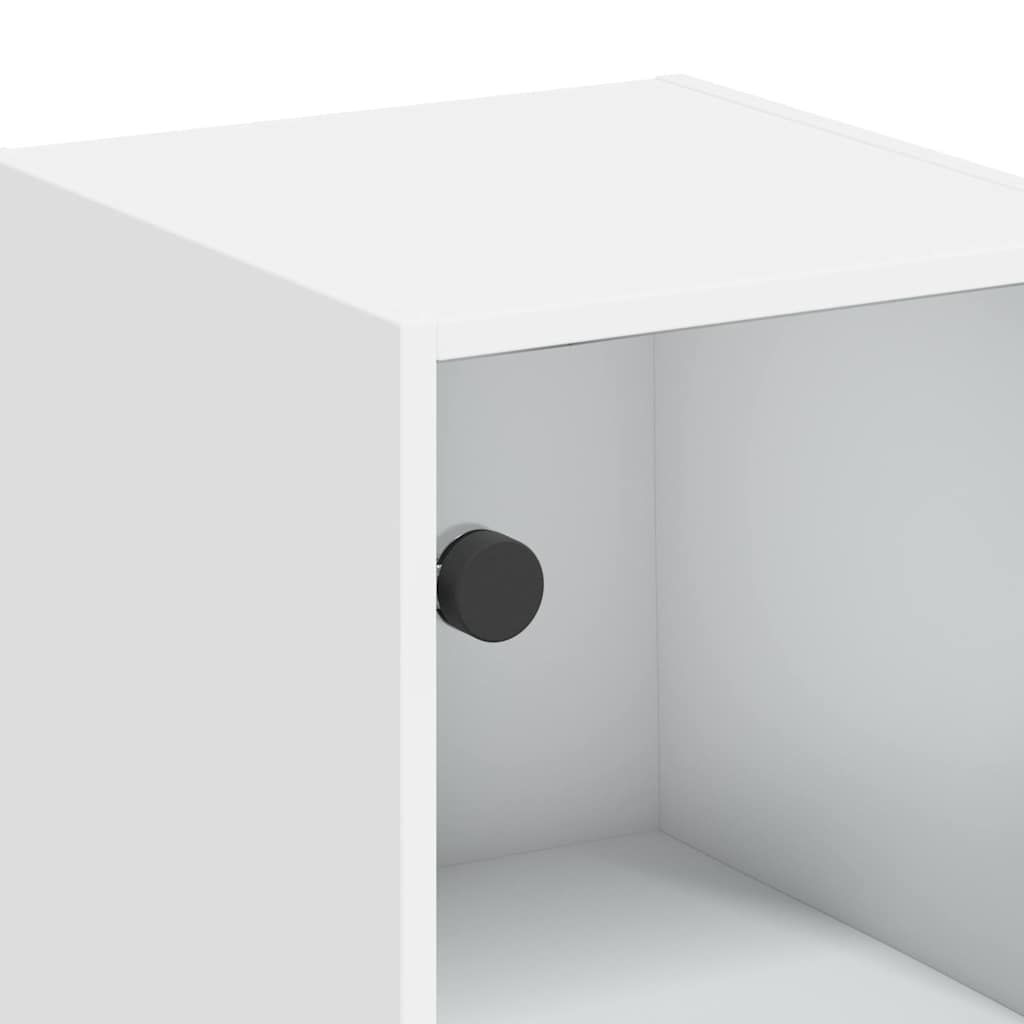 vidaXL Wall Cabinet with Glass Doors 35x37x68.5 cm White