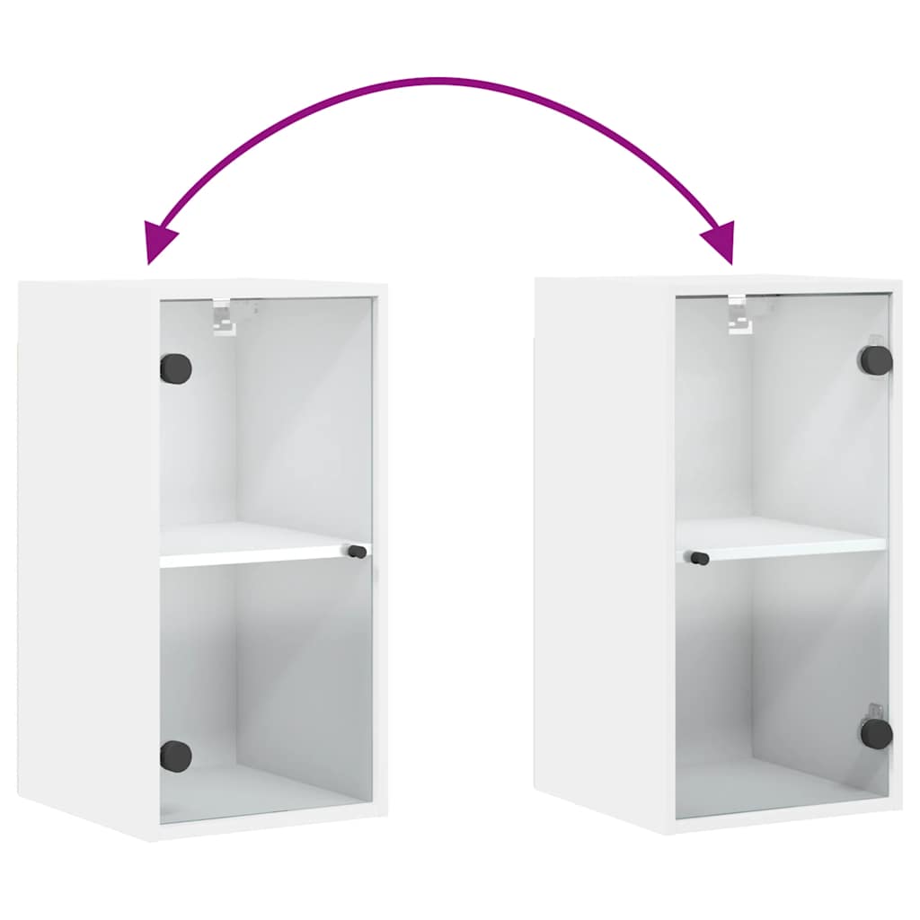 vidaXL Wall Cabinet with Glass Doors 35x37x68.5 cm White