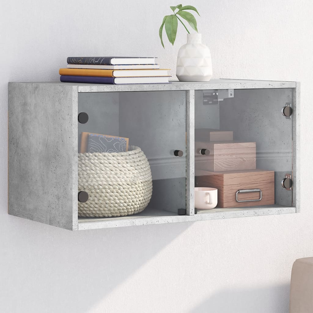 vidaXL Wall Cabinet with Glass Doors 68.5x37x35 cm White