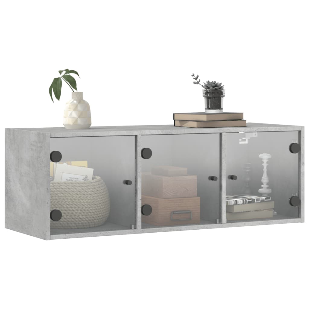 vidaXL Wandkast met glazen deuren 102x37x35 cm wit