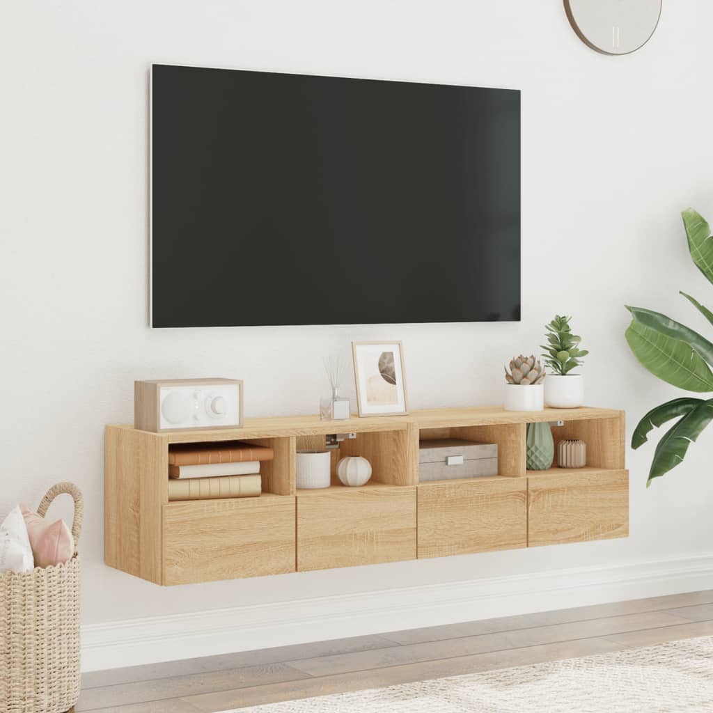 vidaXL Tv-wandmeubels 2 st 40x30x30 cm bewerkt hout wit