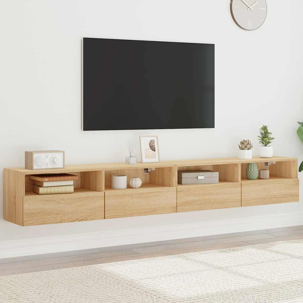 vidaXL Tv-wandmeubels 2 st 40x30x30 cm bewerkt hout wit