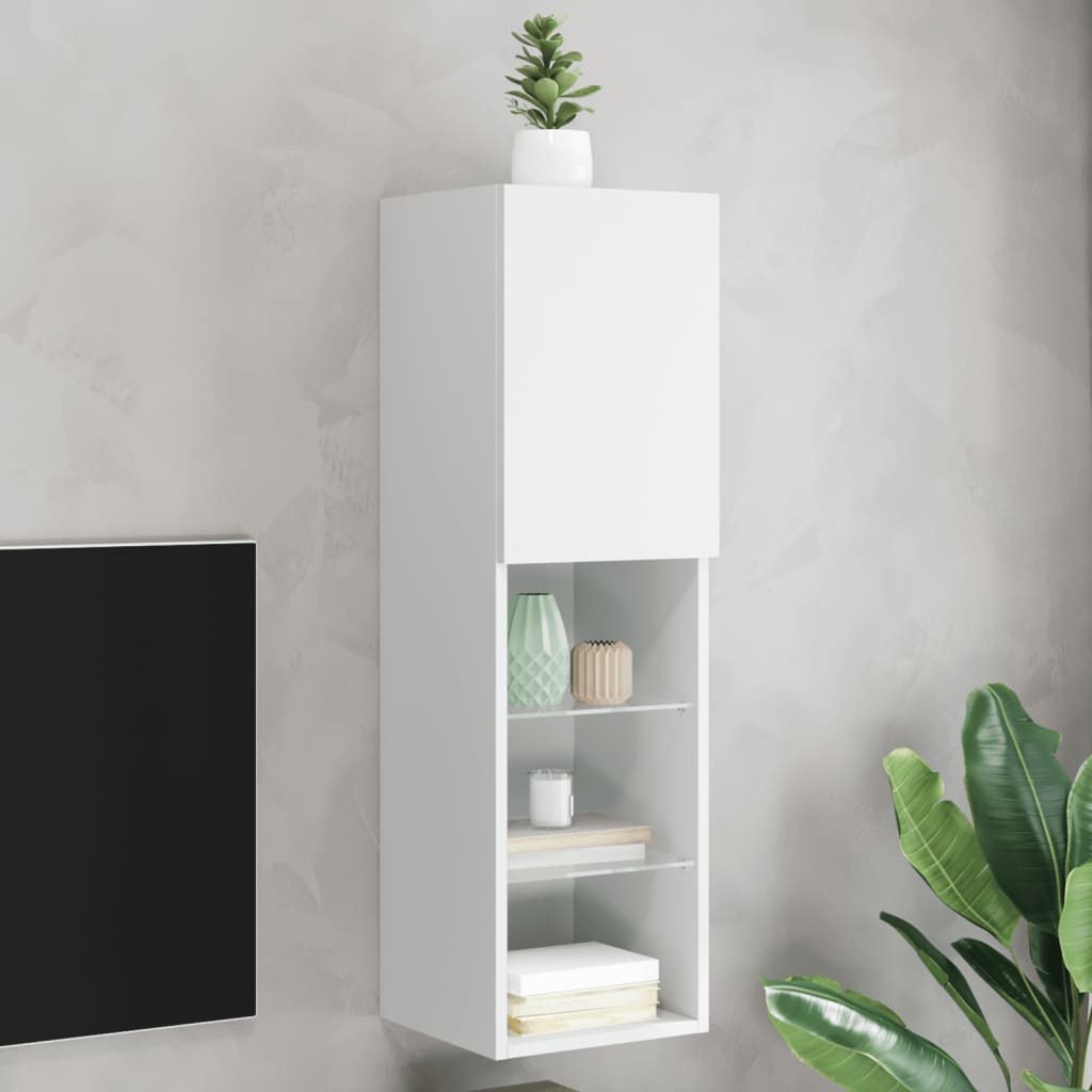 vidaXL TV Cabinets 2 pcs with LED lighting 30.5x30x60 cm white
