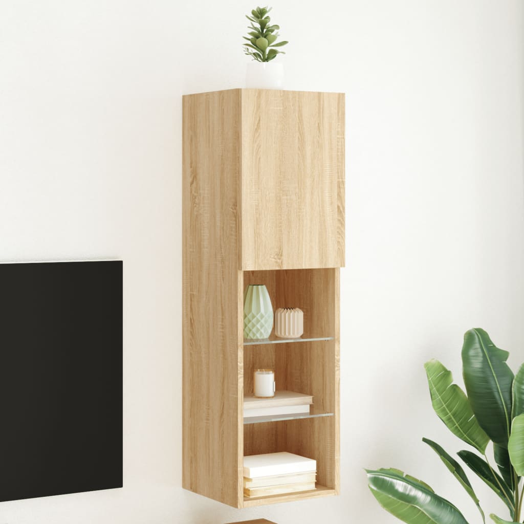 vidaXL TV Cabinets 2 pcs with LED lighting 30.5x30x60 cm white