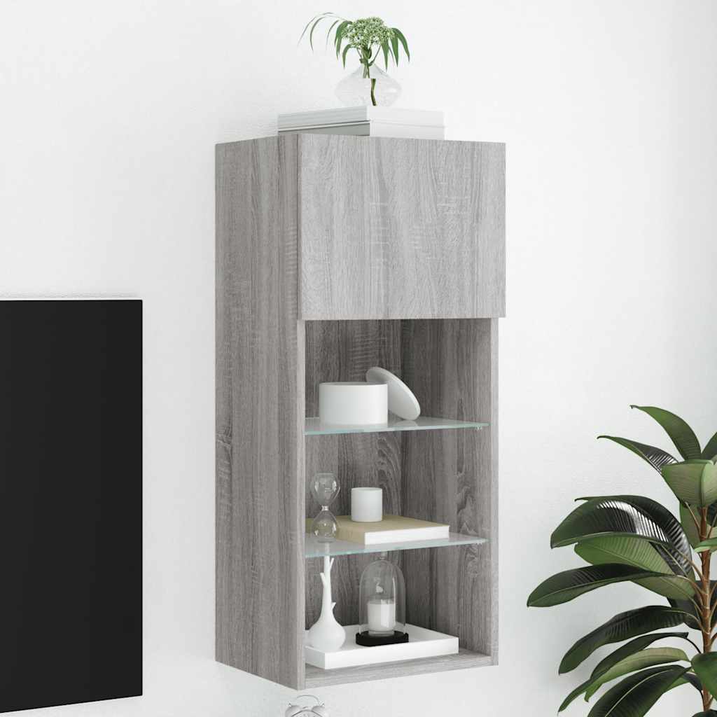 vidaXL TV Cabinets 2 pcs with LED lighting 30.5x30x60 cm white