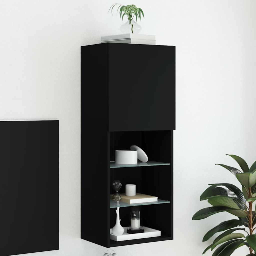 vidaXL TV Cabinets 2 pcs with LED lighting 30.5x30x60 cm white