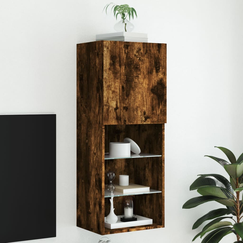 vidaXL TV Cabinets 2 pcs with LED lighting 30.5x30x60 cm white