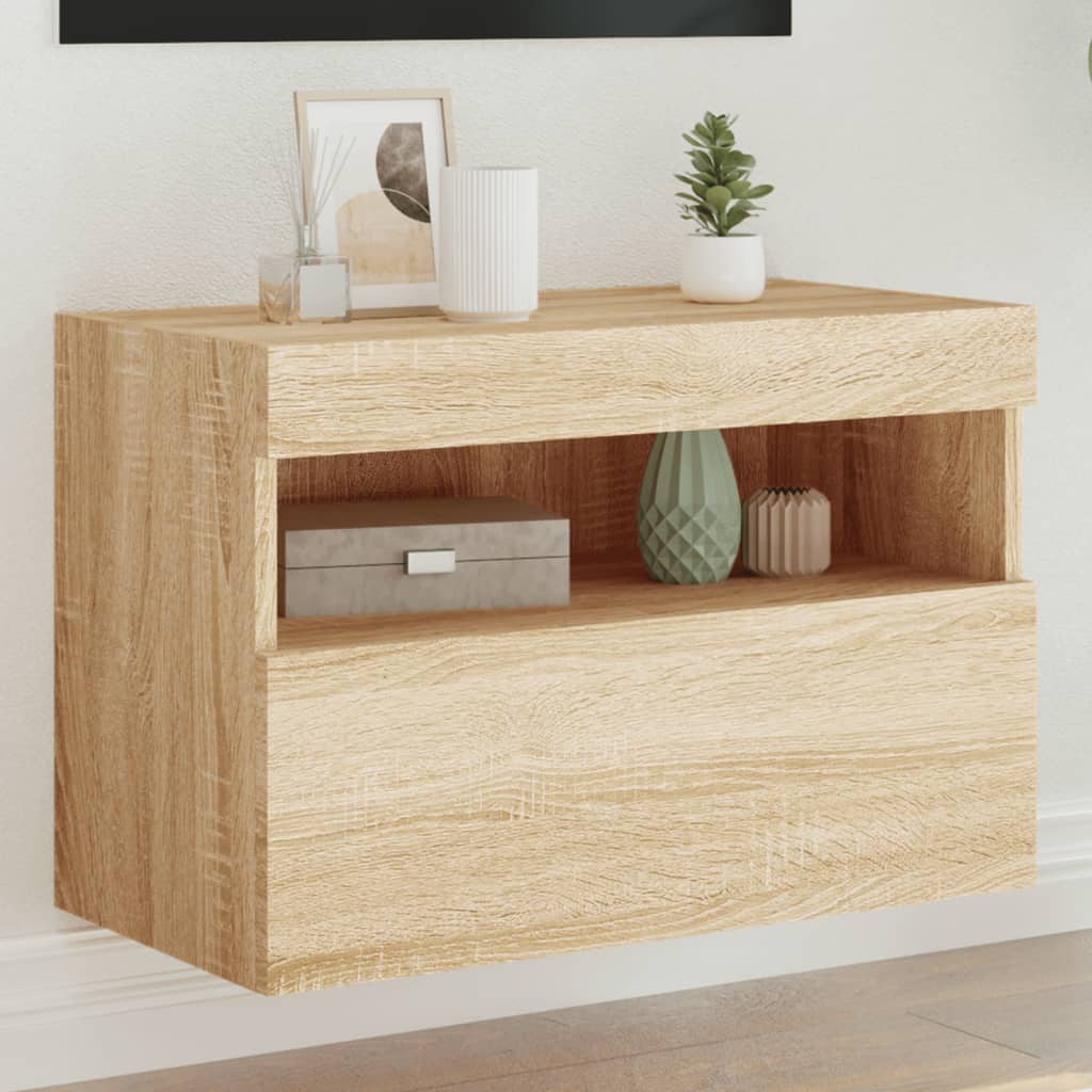 vidaXL Tv-wandmeubel met LED-verlichting 40x30x40 cm bruin eikenkleur