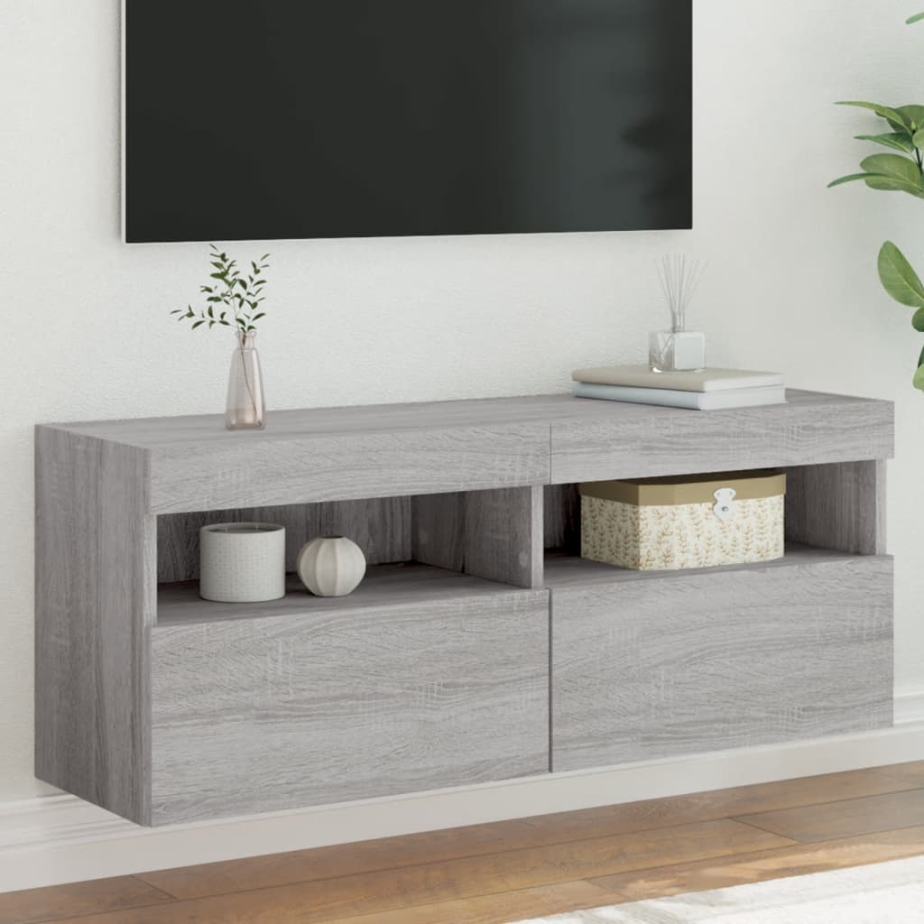 vidaXL Tv-wandmeubel met LED-verlichting 40x30x40 cm bruin eikenkleur