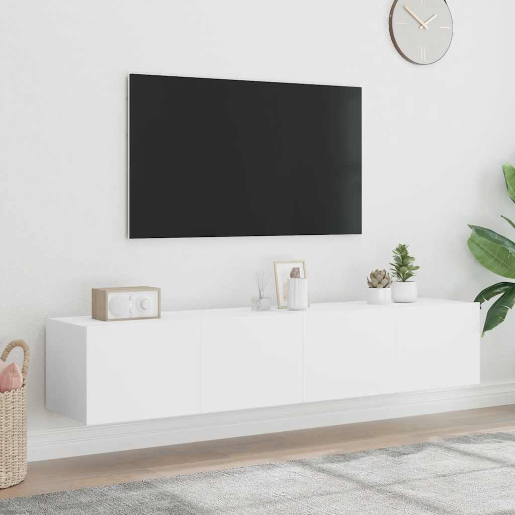 vidaXL TV cabinet with LED lights 30.5x35x30 cm white