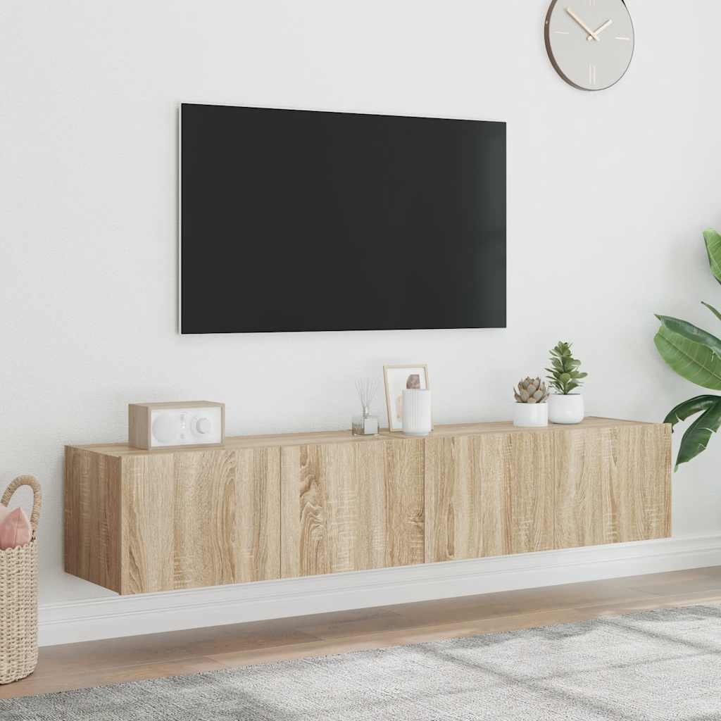 vidaXL TV cabinet with LED lights 30.5x35x30 cm white