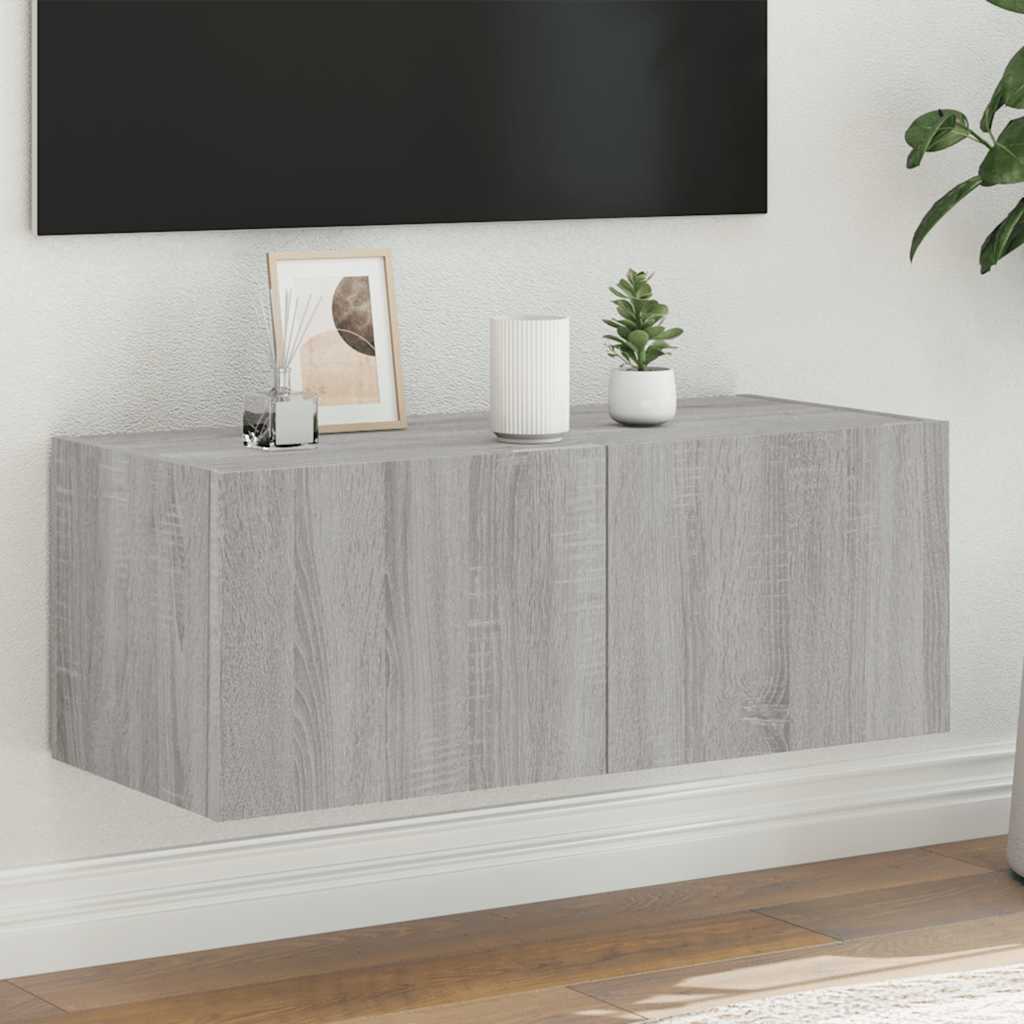 vidaXL TV cabinet with LED lights 30.5x35x30 cm white