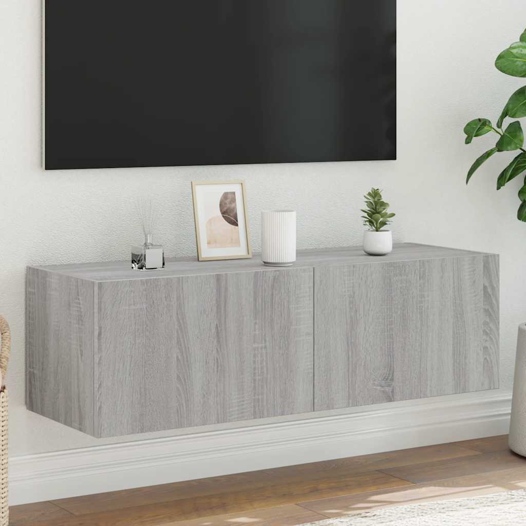 vidaXL TV cabinet with LED lights 30.5x35x30 cm white
