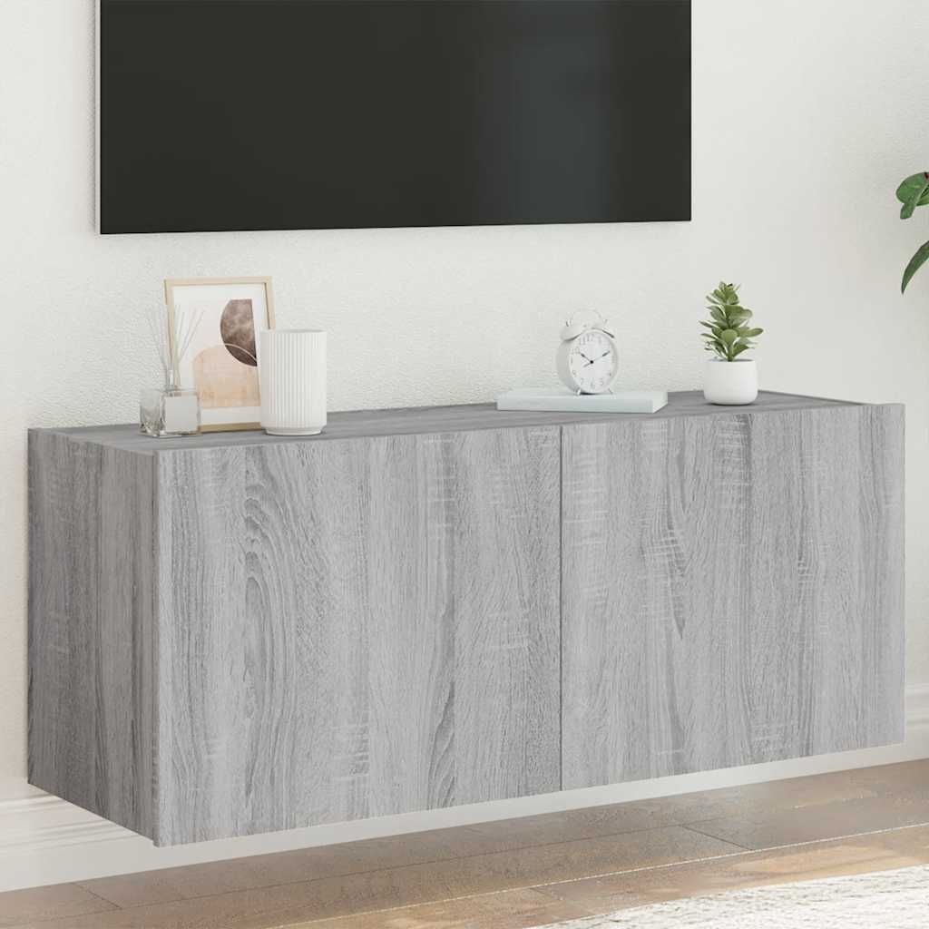 vidaXL TV cabinet with LED lights 30.5x35x30 cm white
