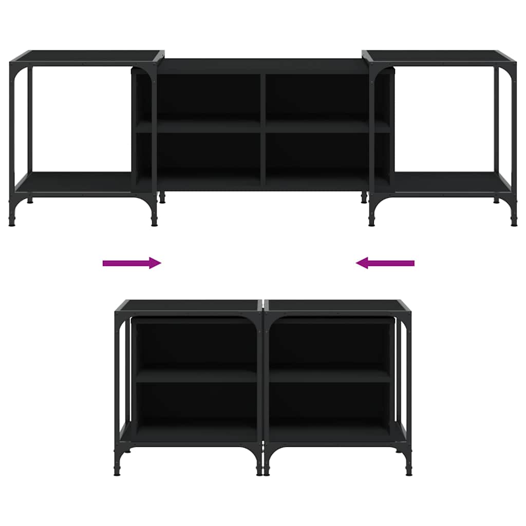 vidaXL Tv-meubel 153x37x50 cm bewerkt hout zwart