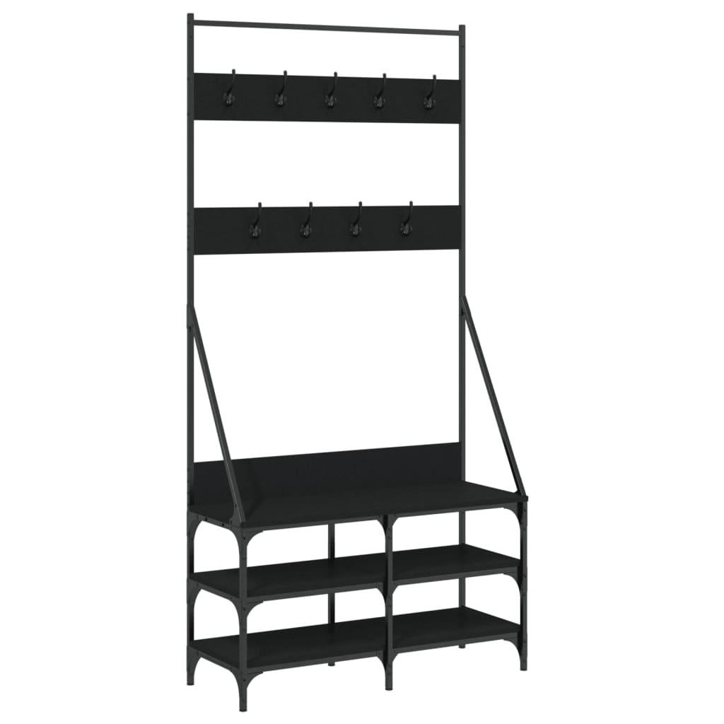 vidaXL Garment Rack with Shoe Rack 72x34x184 cm Black
