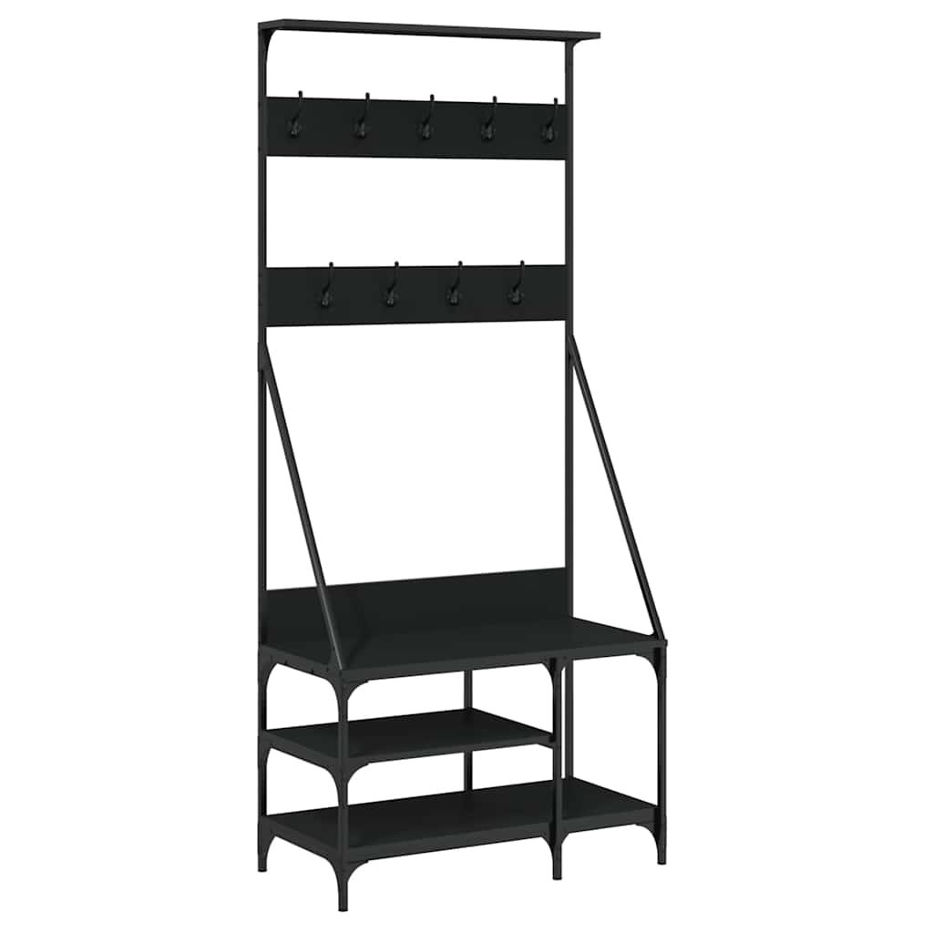 vidaXL Garment Rack with Shoe Rack 80x40x184 cm Black