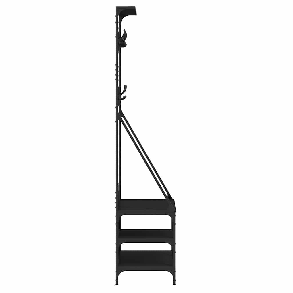 vidaXL Garment Rack with Shoe Rack 80x40x184 cm Black