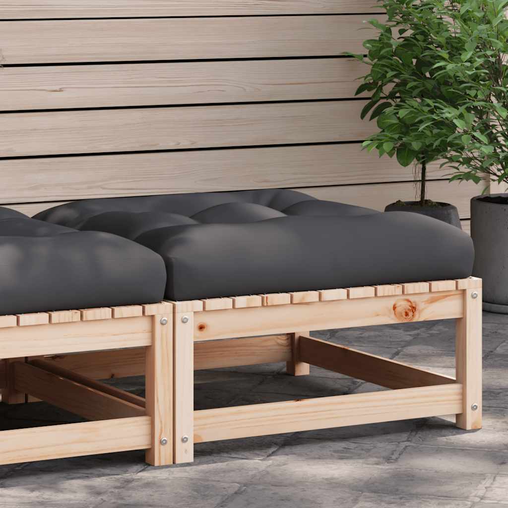 vidaXL Tuinbank 2-zits met kussens massief grenenhout