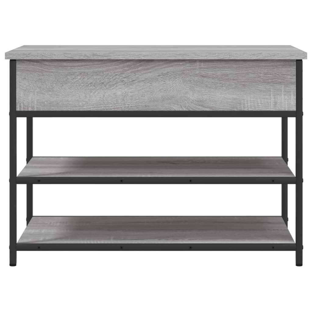 vidaXL Schoenenbankje 70x42,5x50 cm bewerkt hout gerookt eikenkleurig
