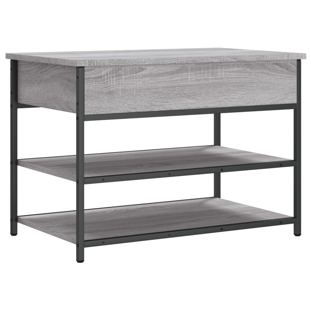 vidaXL Schoenenbankje 70x42,5x50 cm bewerkt hout gerookt eikenkleurig