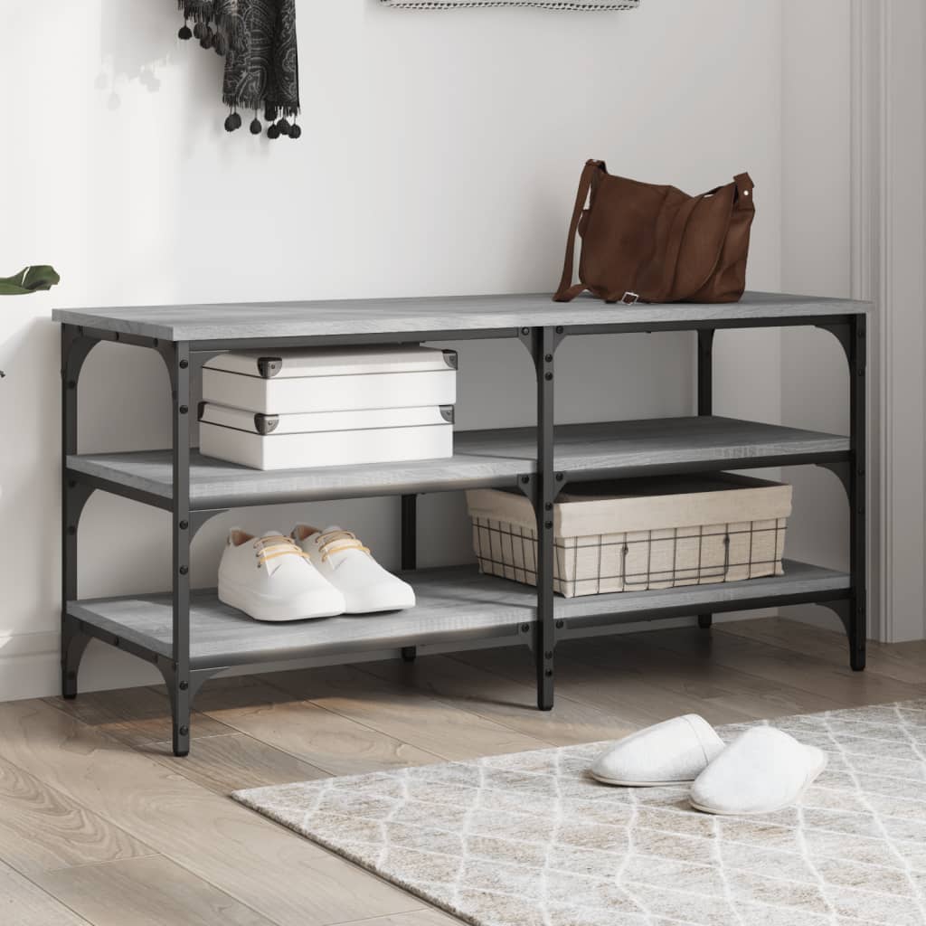 vidaXL Shoe Bench 70x38.5x49 cm Engineered Wood Black