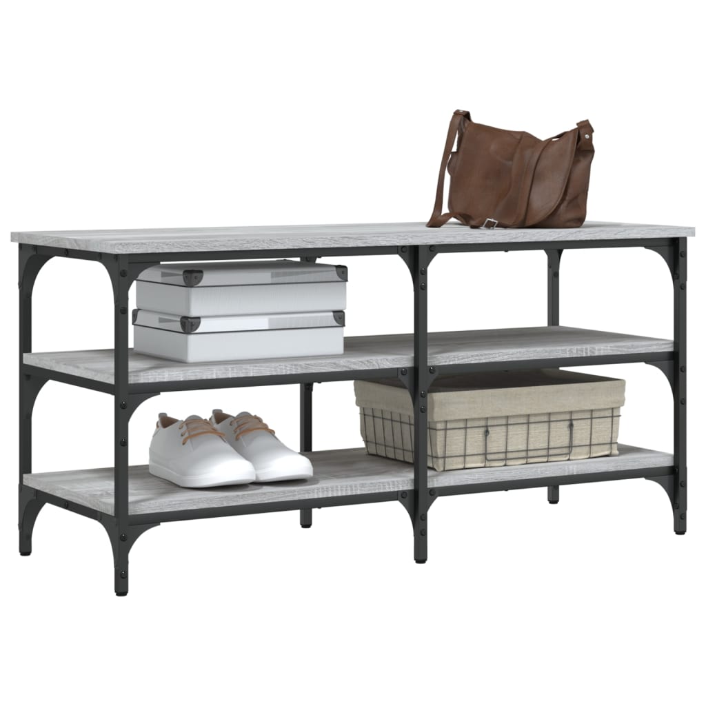vidaXL Shoe Bench 70x38.5x49 cm Engineered Wood Black