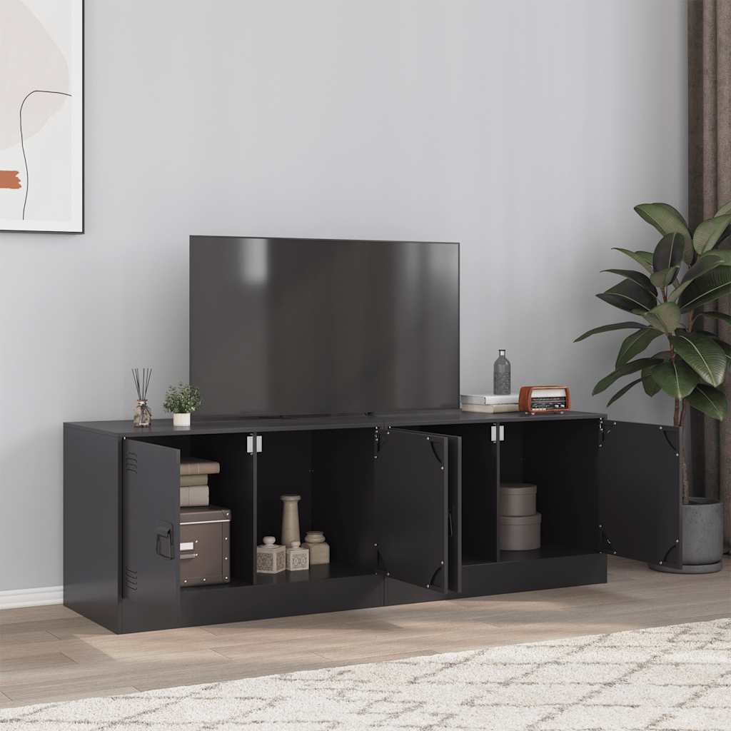 vidaXL Tv-meubel 67x39x44 cm staal zwart