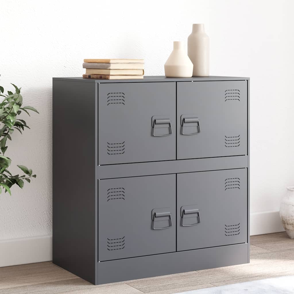 vidaXL Dressoir 67x39x73 cm staal zwart