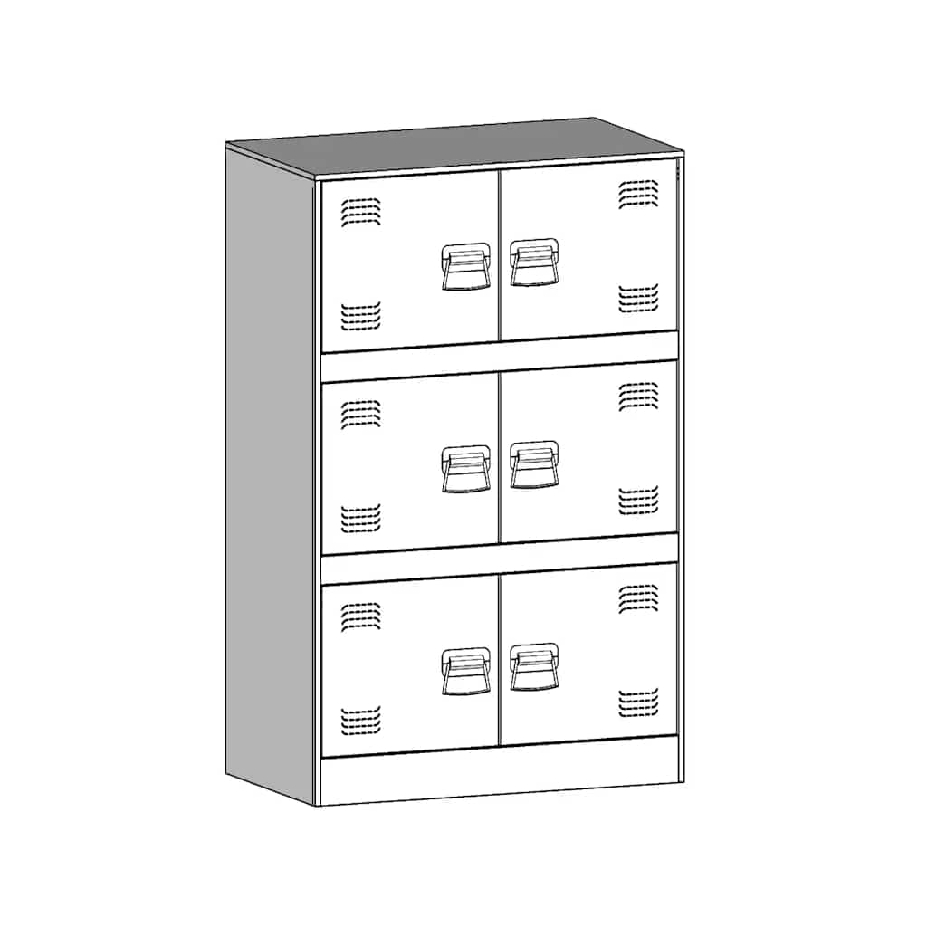 vidaXL Dressoir 67x39x107 cm staal roze