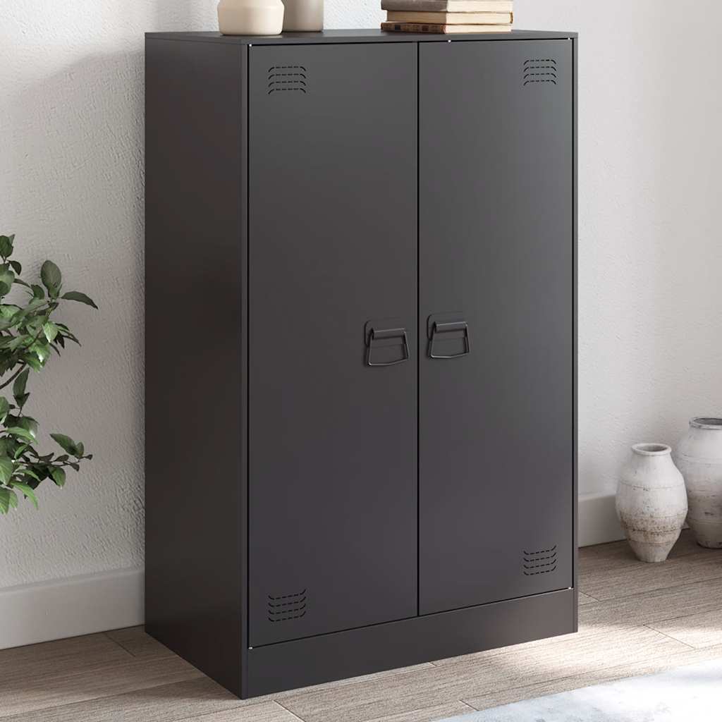 vidaXL Dressoir 67x39x107 cm staal zwart