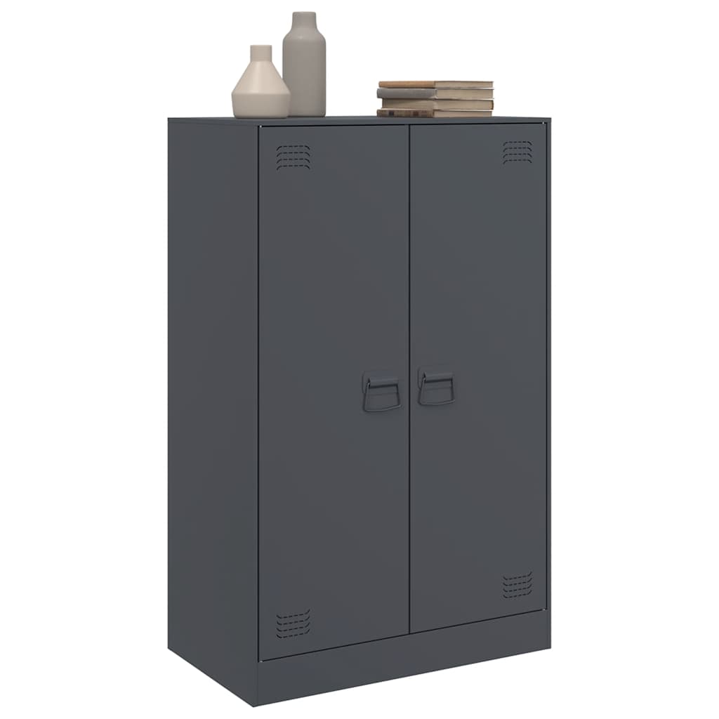 vidaXL Dressoir 67x39x107 cm staal zwart