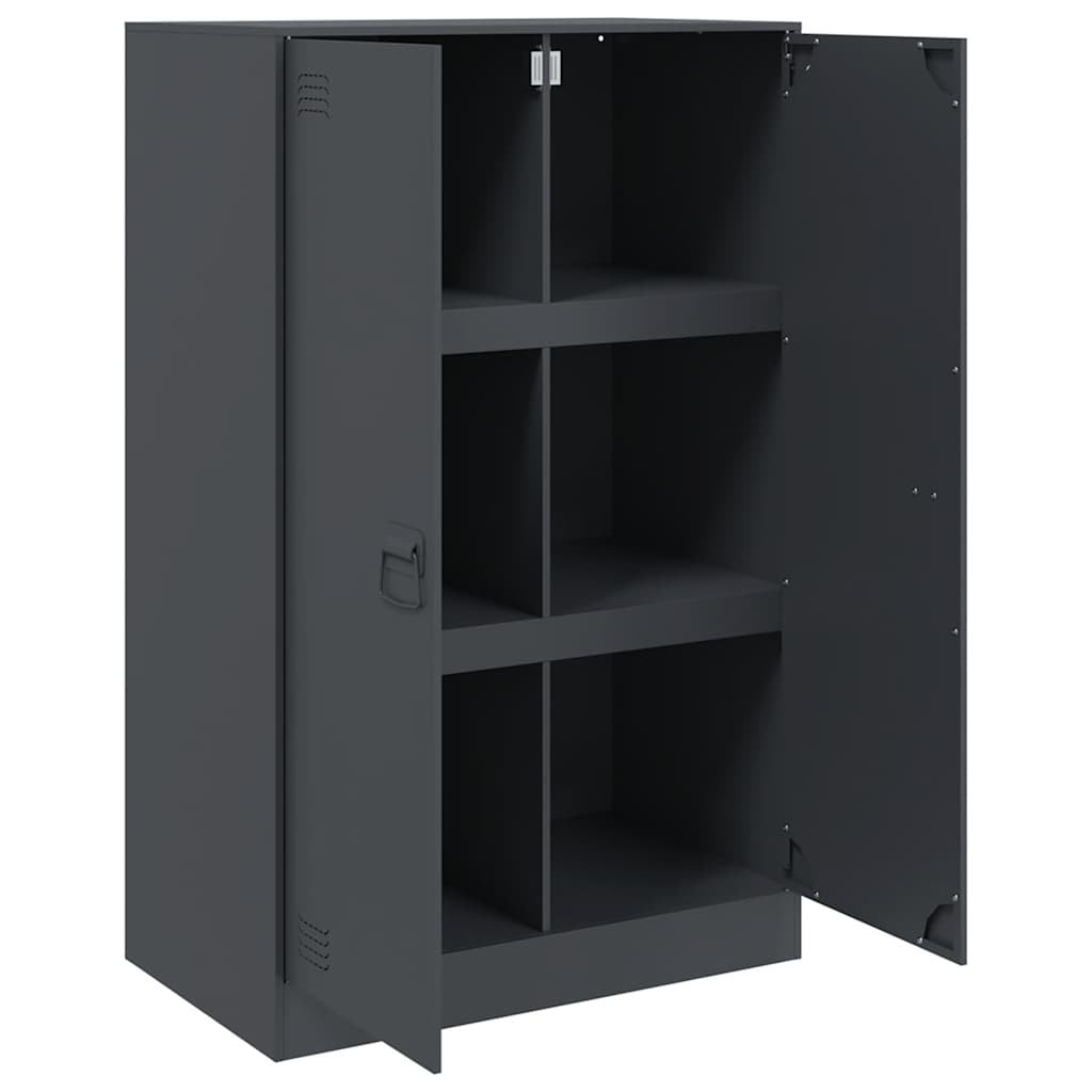 vidaXL Dressoir 67x39x107 cm staal zwart