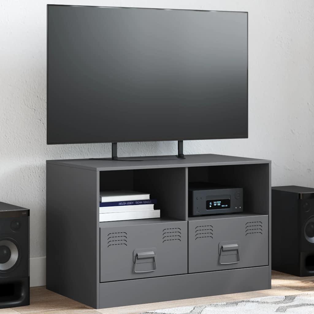 vidaXL Tv-meubel 67x39x44 cm staal zwart