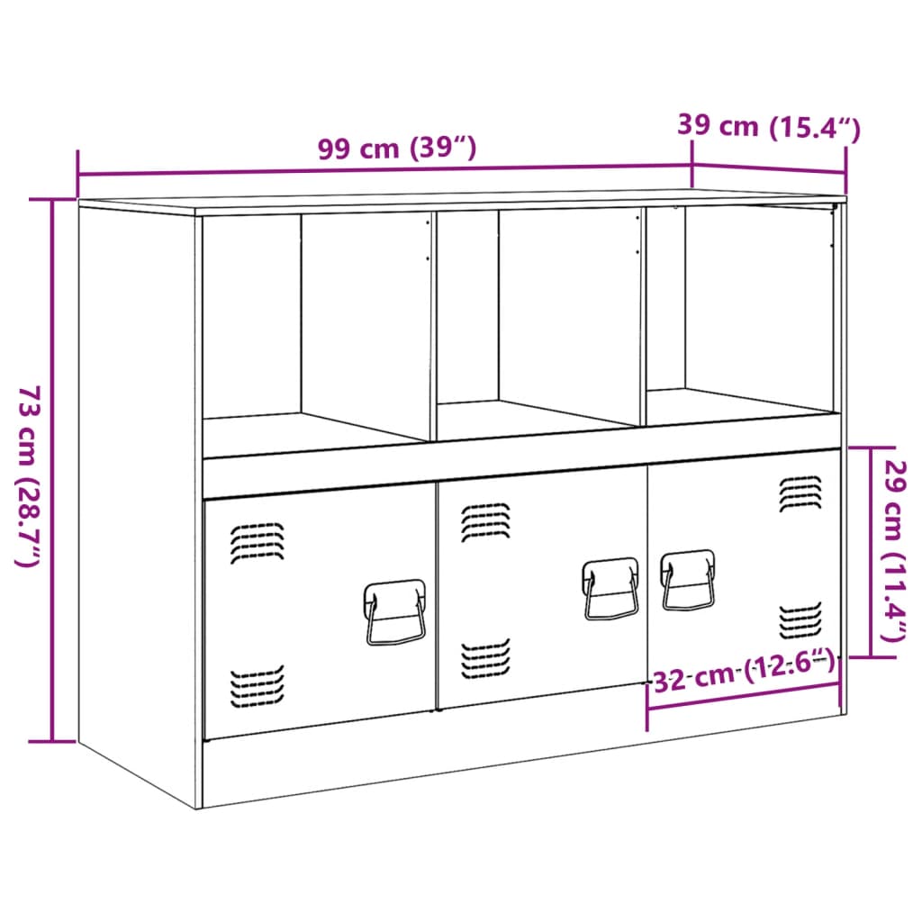 vidaXL Sideboard 99x39x73 cm steel black