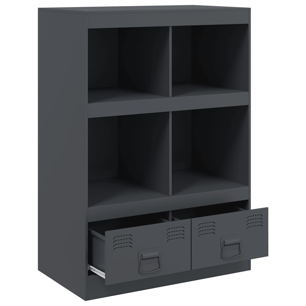 vidaXL Hoge kast 67x39x95 cm staal zwart